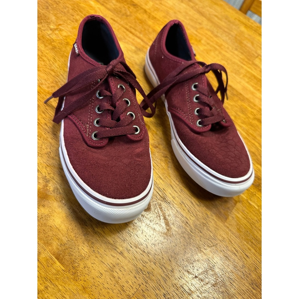 Vans Authentic Burgundy Suede Low Top Sneakers Womens 8 Maroon 721356